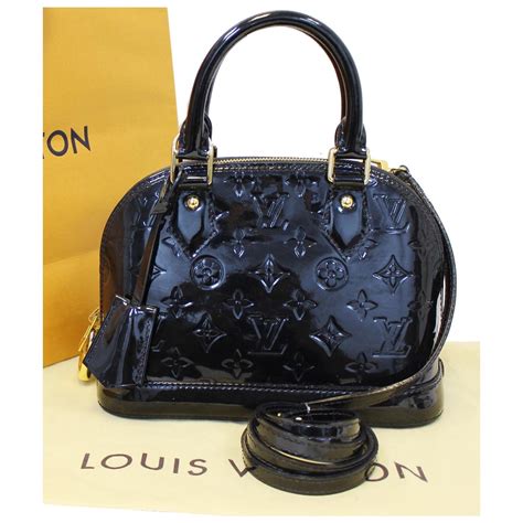 louis vuitton black glossy bag